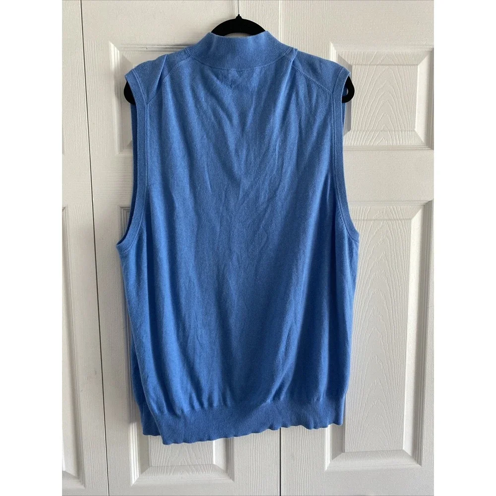Peter Millar Quarter Zip Sweater‎ Vest Mens Blue Golf Cashmere Blend Size XXL